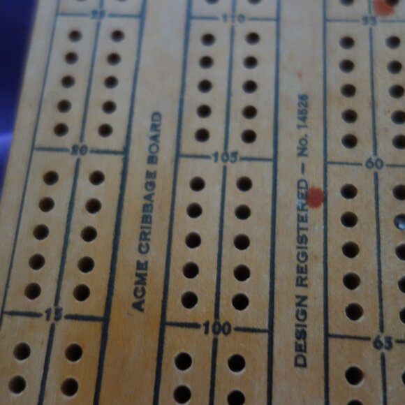 Vintage Brinks Social Club Acme Cribbage Board Design Registered - No. 14526 - Picture 14 of 14
